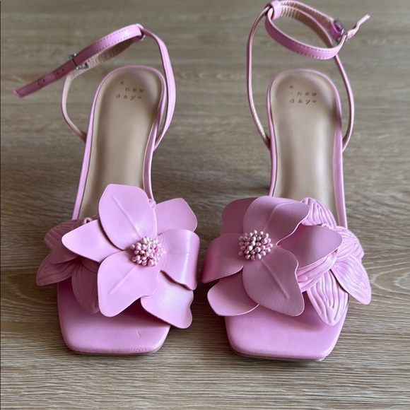 a new day Shoes - a new day Pink Sandals with Floral Embellishment